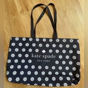 Kate Spade large tote bag navy blue floral daisies